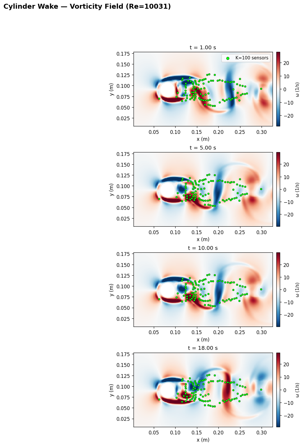 Cylinder wake vorticity reconstruction